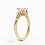 Petal Pear Three Stone Diamond Ring (1/2 ct. tw.) Yellow Gold 18k Emerald Engagement Ring