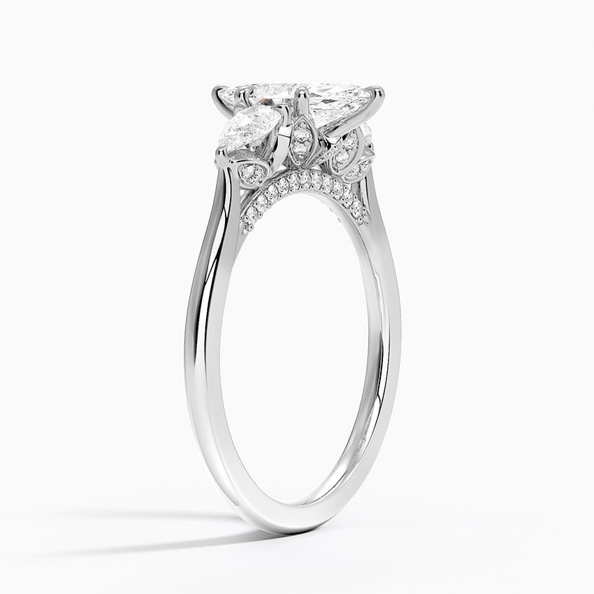 Petal Pear Three Stone Diamond Ring (1/2 ct. tw.) Platinum Marquise Engagement Ring