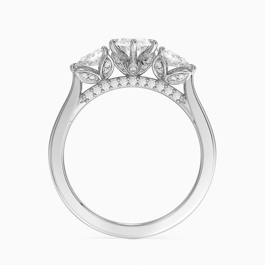 Petal Pear Three Stone Diamond Ring (1/2 ct. tw.) Platinum Marquise Engagement Ring