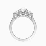 Petal Pear Three Stone Diamond Ring (1/2 ct. tw.) Platinum Oval Engagement Ring