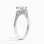 Petal Pear Three Stone Diamond Ring (1/2 ct. tw.) Platinum Pear Engagement Ring