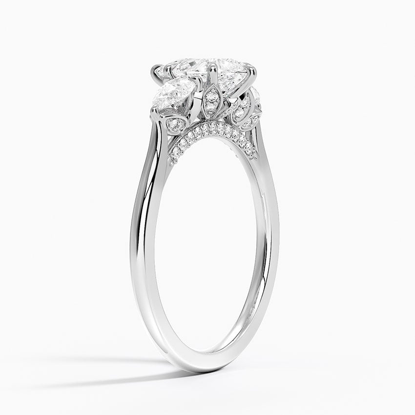 Petal Pear Three Stone Diamond Ring (1/2 ct. tw.) Platinum Pear Engagement Ring