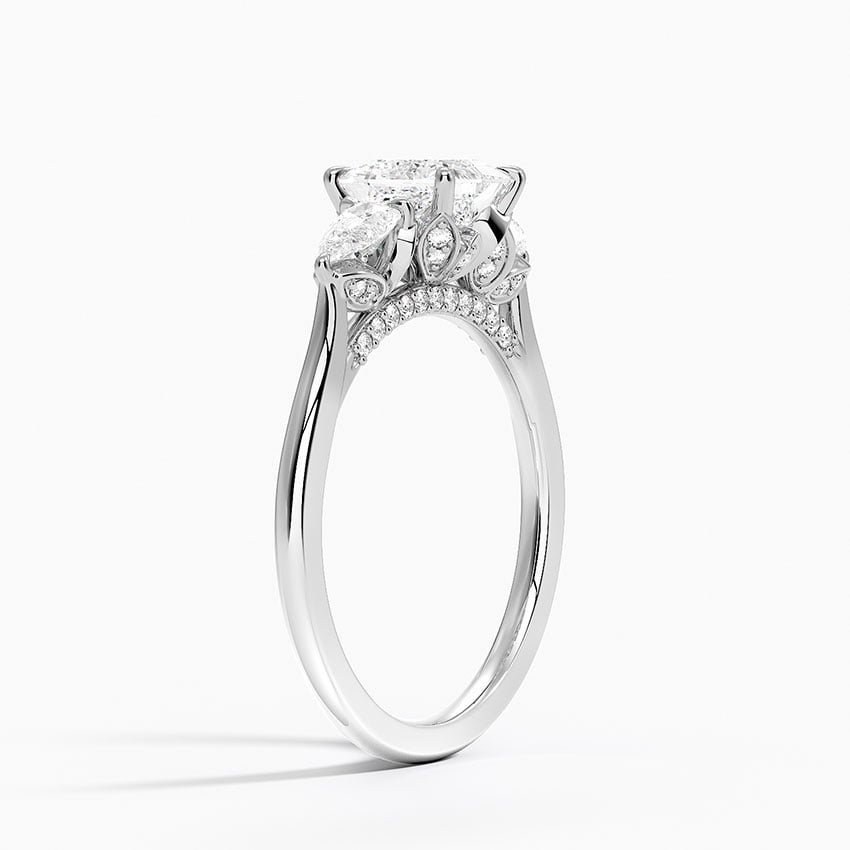 Petal Pear Three Stone Diamond Ring (1/2 ct. tw.) Platinum Princess Engagement Ring