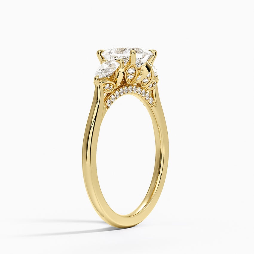 Petal Pear Three Stone Diamond Ring (1/2 ct. tw.) Yellow Gold 18k Princess Engagement Ring