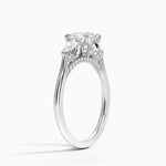 Petal Pear Three Stone Diamond Ring (1/2 ct. tw.) Platinum Round Engagement Ring