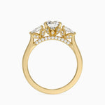 Petal Pear Three Stone Diamond Ring (1/2 ct. tw.) Yellow Gold 18k Round Engagement Ring