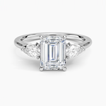 Petal Pear Three Stone Diamond Ring (1/2 ct. tw.) Platinum Emerald Engagement Ring