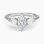 Petal Pear Three Stone Diamond Ring (1/2 ct. tw.) Platinum Marquise Engagement Ring