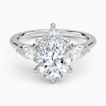 Petal Pear Three Stone Diamond Ring (1/2 ct. tw.) Platinum Pear Engagement Ring