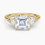Petal Pear Three Stone Diamond Ring (1/2 ct. tw.) Yellow Gold 18k Asscher Engagement Ring