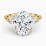 Petal Pear Three Stone Diamond Ring (1/2 ct. tw.) Yellow Gold 18k Oval Engagement Ring