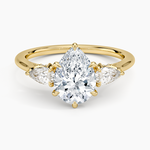 Petal Pear Three Stone Diamond Ring (1/2 ct. tw.) Yellow Gold 18k Pear Engagement Ring