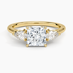 Petal Pear Three Stone Diamond Ring (1/2 ct. tw.) Yellow Gold 18k Princess Engagement Ring
