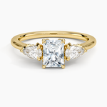 Petal Pear Three Stone Diamond Ring (1/2 ct. tw.) Yellow Gold 18k Radiant Engagement Ring