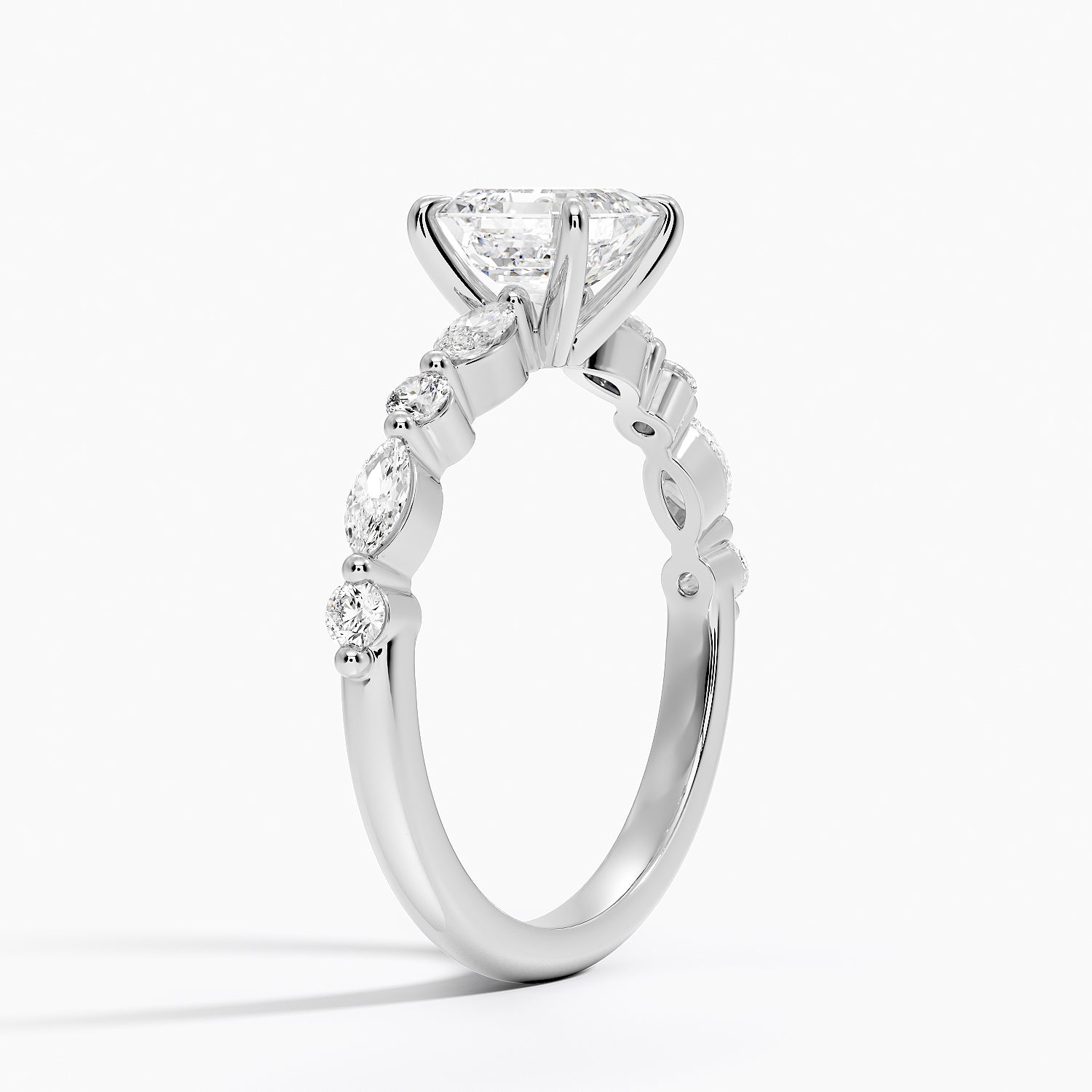 Versailles Half Coverage Diamond Ring (1/3 ct. tw.) Platinum Asscher Engagement Ring