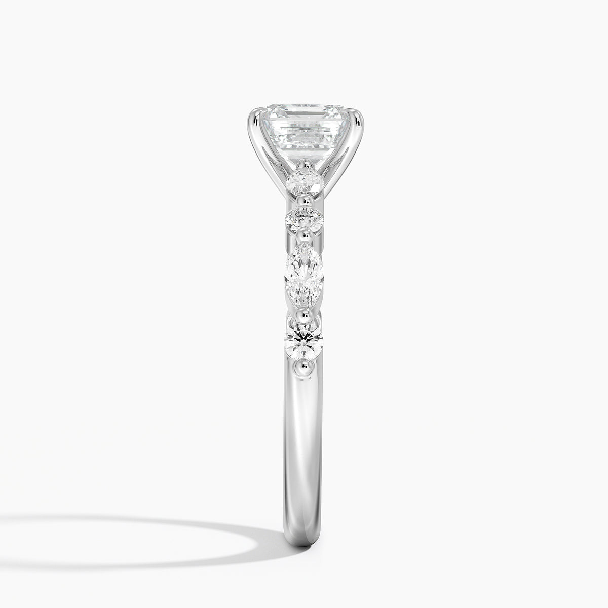 Versailles Half Coverage Diamond Ring (1/3 ct. tw.) Platinum Asscher Engagement Ring