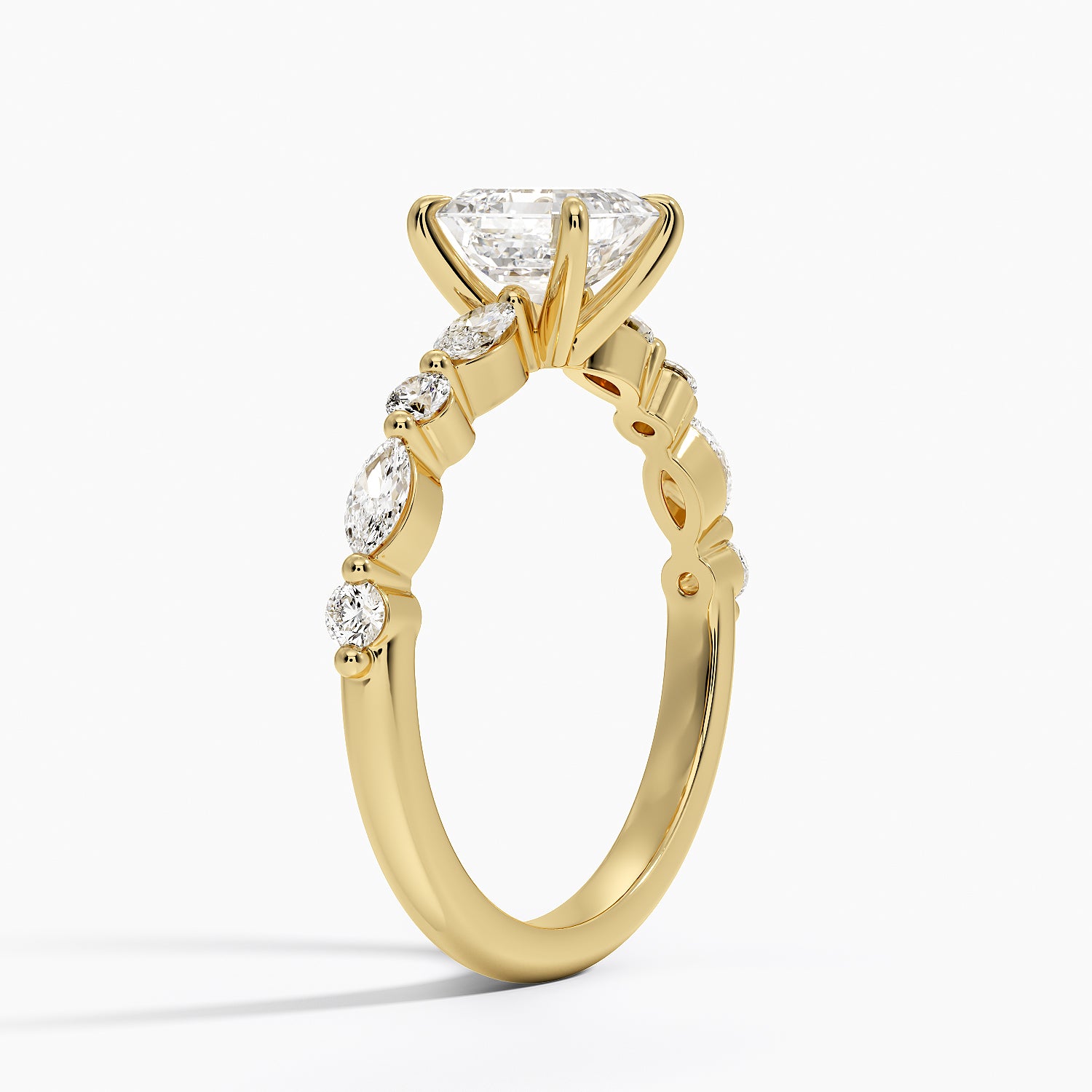 Versailles Half Coverage Diamond Ring (1/3 ct. tw.) Yellow Gold 18k Asscher Engagement Ring