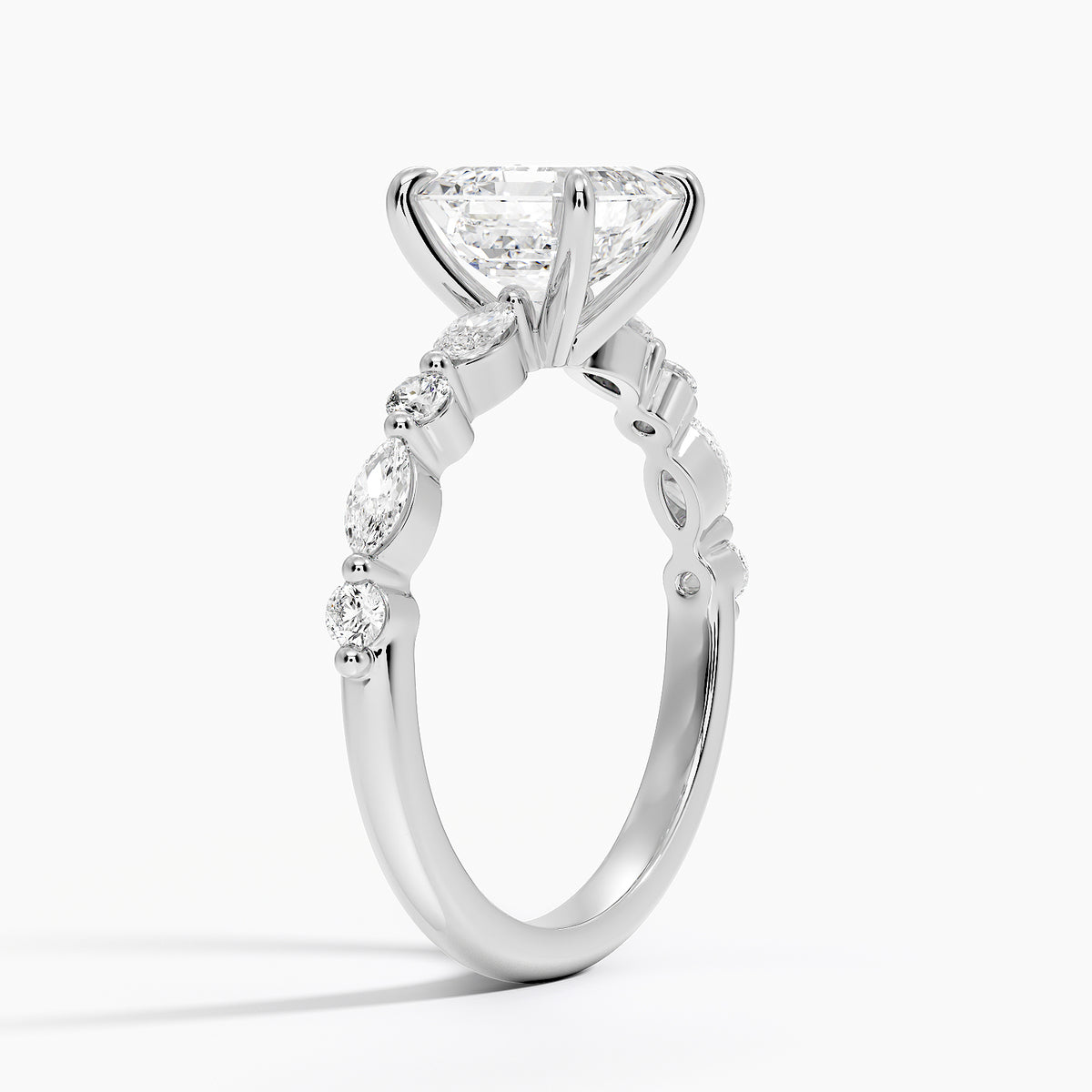 Versailles Half Coverage Diamond Ring (1/3 ct. tw.) Platinum Asscher Engagement Ring