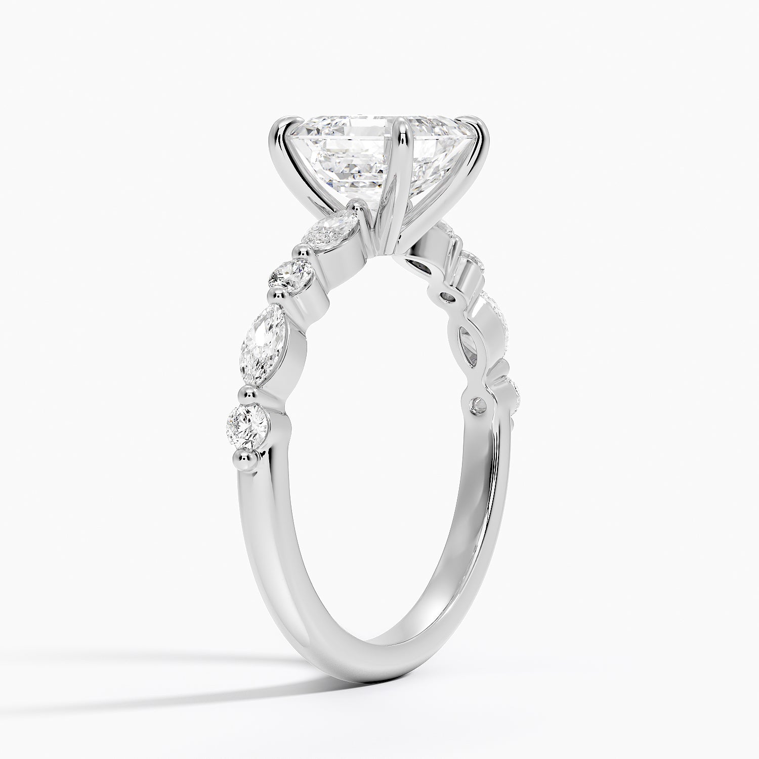Versailles Half Coverage Diamond Ring (1/3 ct. tw.) Platinum Asscher Engagement Ring