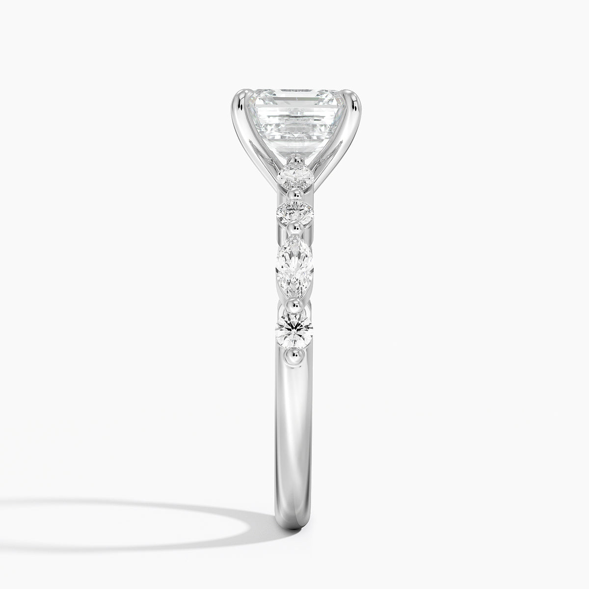 Versailles Half Coverage Diamond Ring (1/3 ct. tw.) Platinum Asscher Engagement Ring