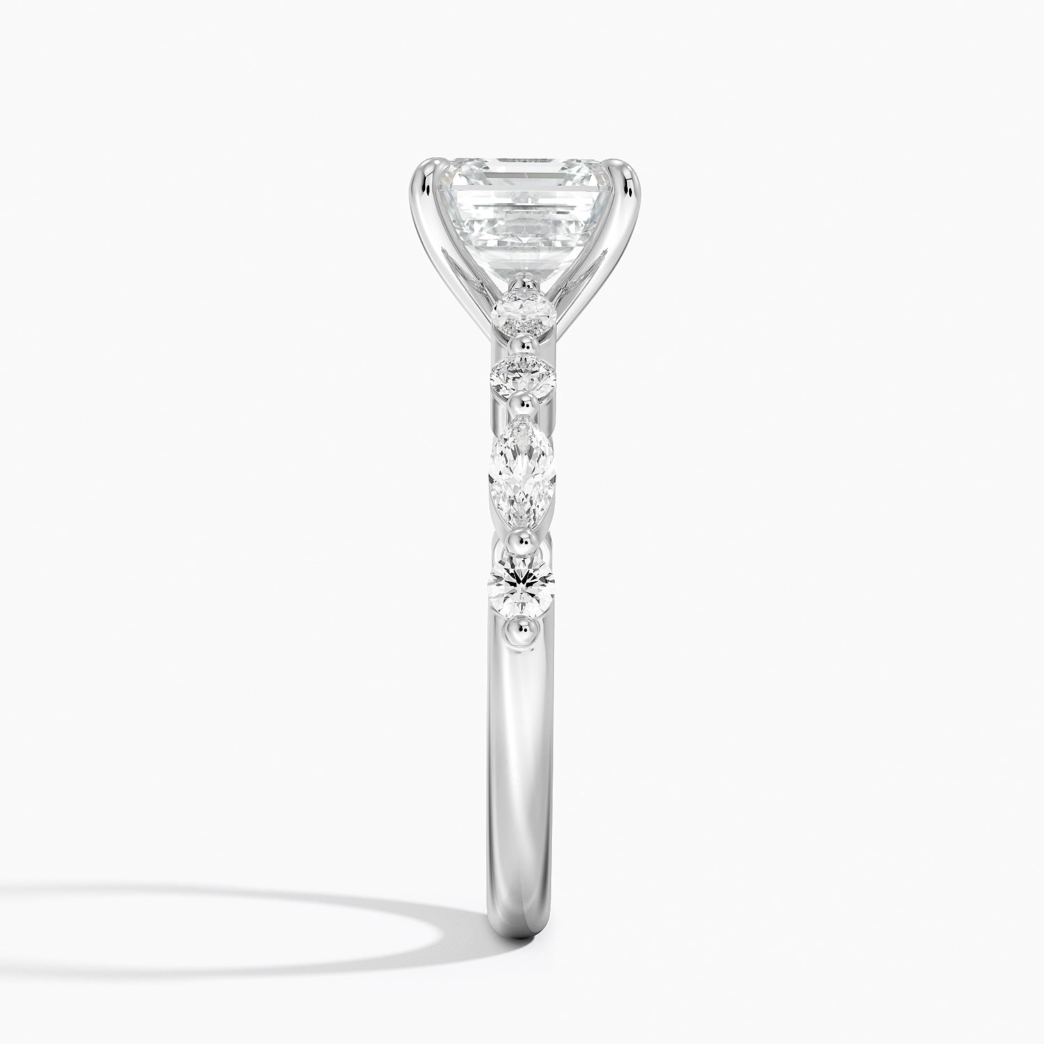 Versailles Half Coverage Diamond Ring (1/3 ct. tw.) Platinum Asscher Engagement Ring