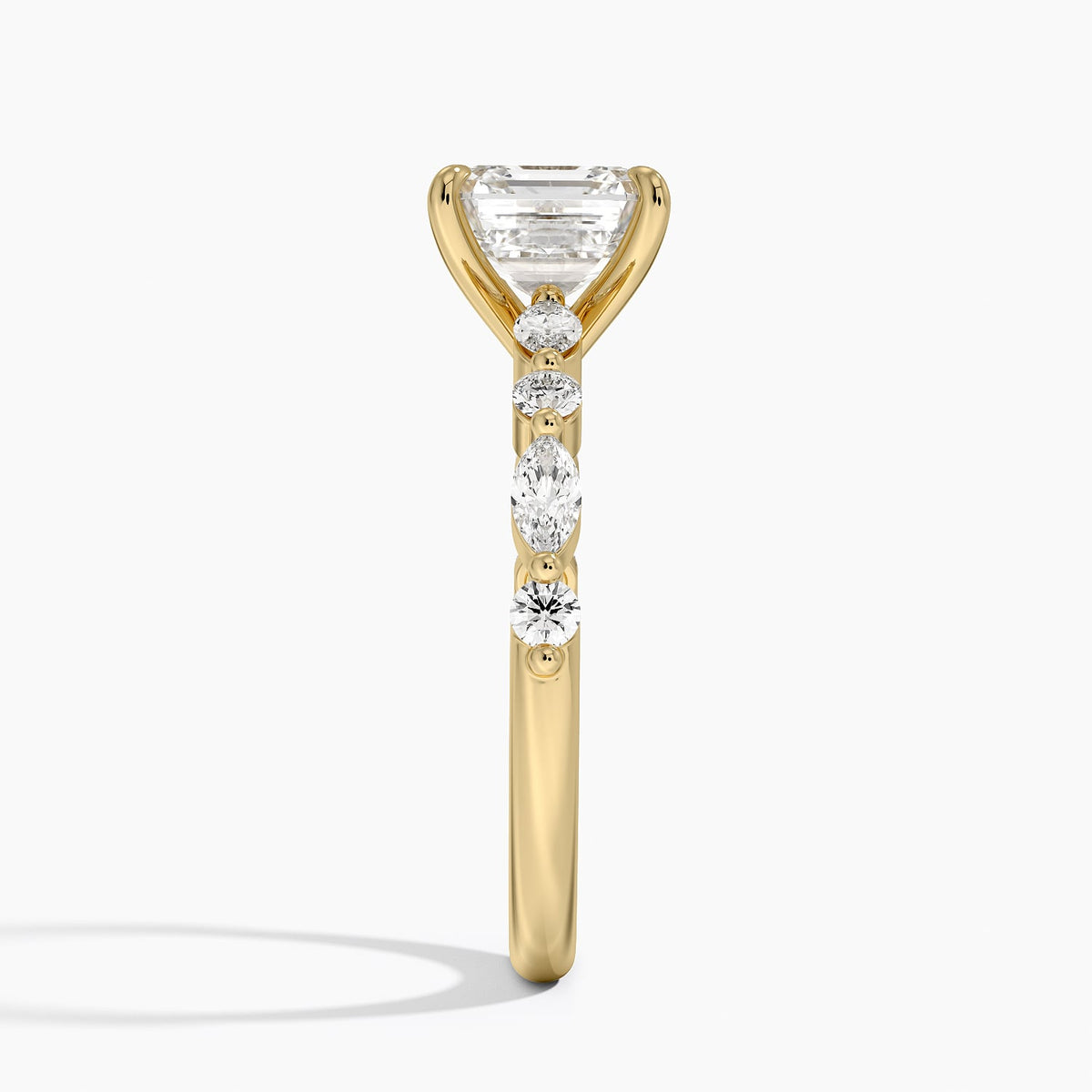 Versailles Half Coverage Diamond Ring (1/3 ct. tw.) Yellow Gold 18k Asscher Engagement Ring