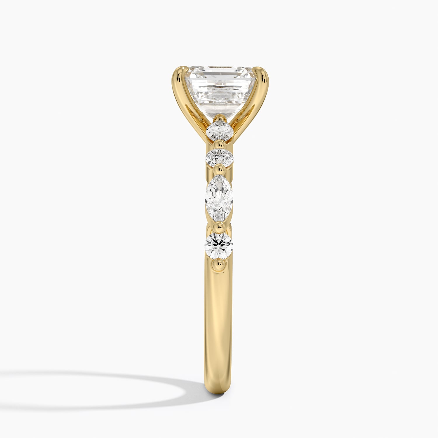 Versailles Half Coverage Diamond Ring (1/3 ct. tw.) Yellow Gold 18k Asscher Engagement Ring