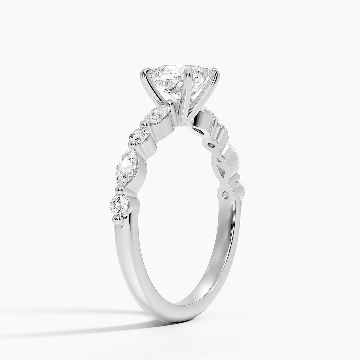 Versailles Half Coverage Diamond Ring (1/3 ct. tw.) Platinum Cushion Engagement Ring