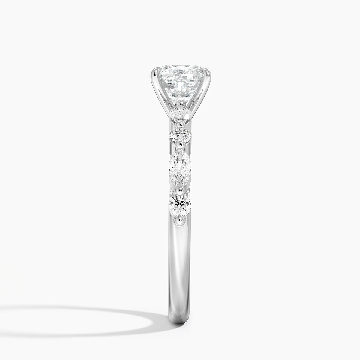 Versailles Half Coverage Diamond Ring (1/3 ct. tw.) Platinum Cushion Engagement Ring