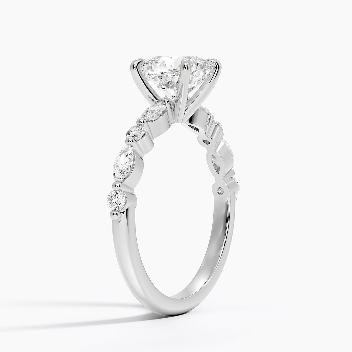 Versailles Half Coverage Diamond Ring (1/3 ct. tw.) Platinum Cushion Engagement Ring