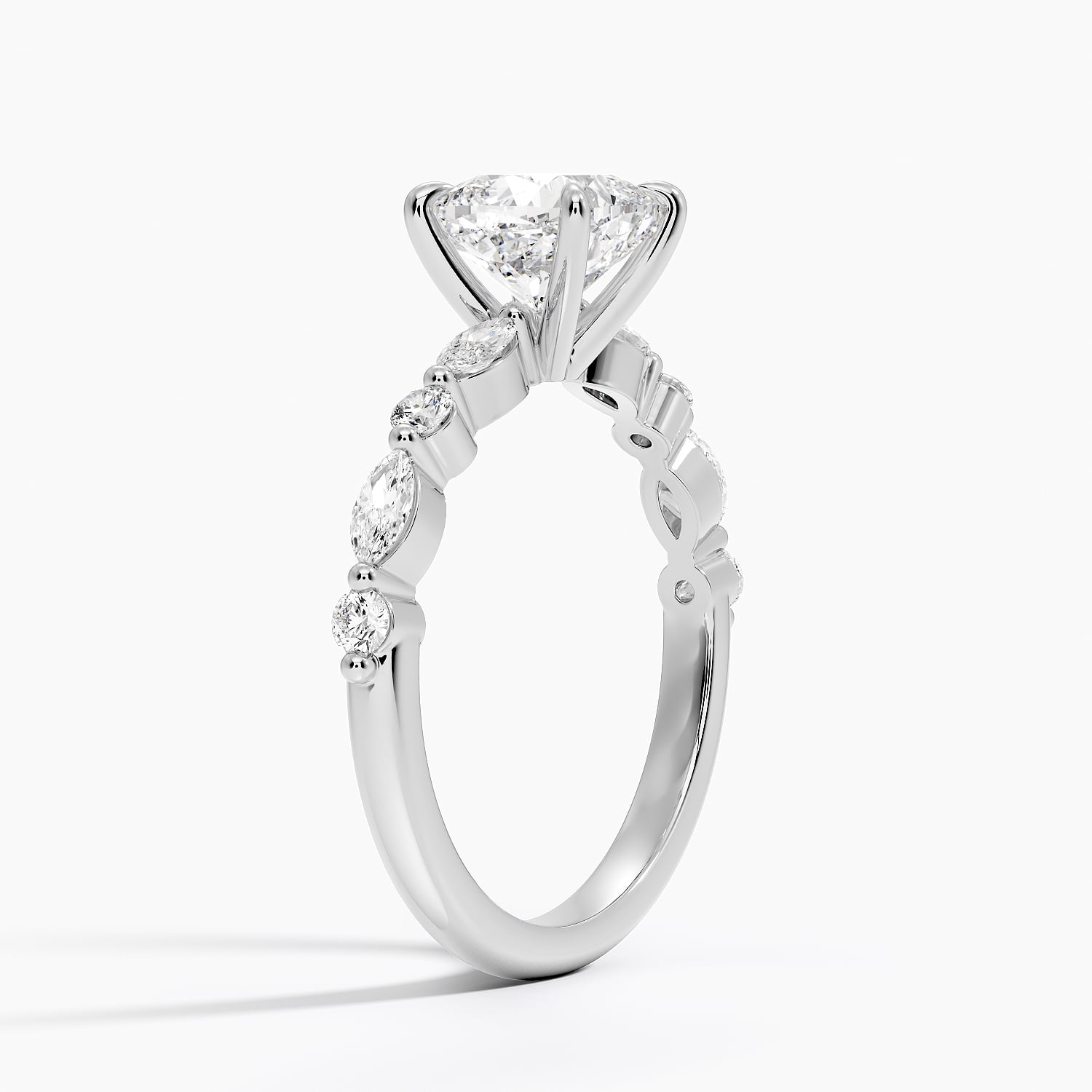 Versailles Half Coverage Diamond Ring (1/3 ct. tw.) Platinum Cushion Engagement Ring