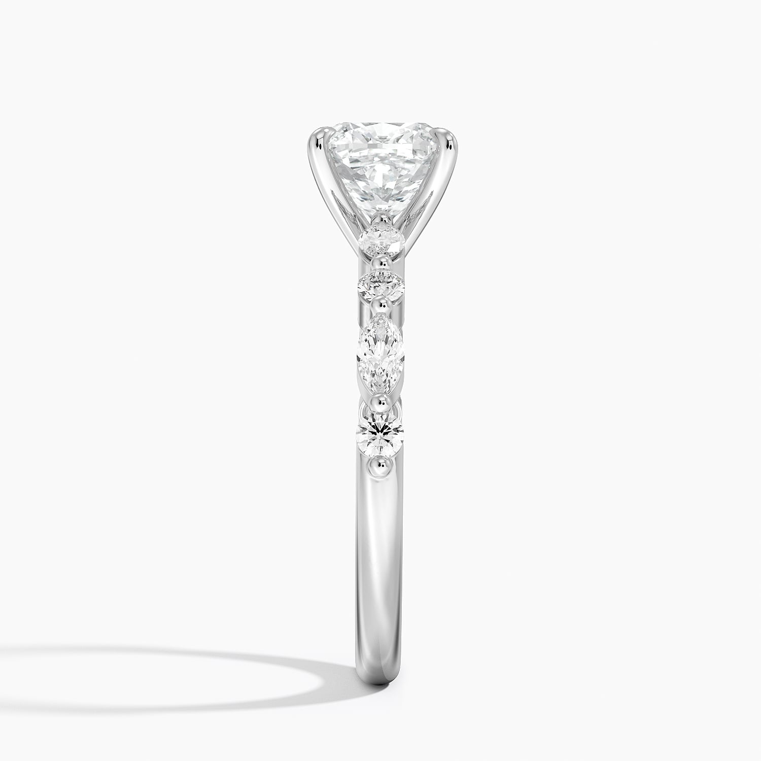 Versailles Half Coverage Diamond Ring (1/3 ct. tw.) Platinum Cushion Engagement Ring