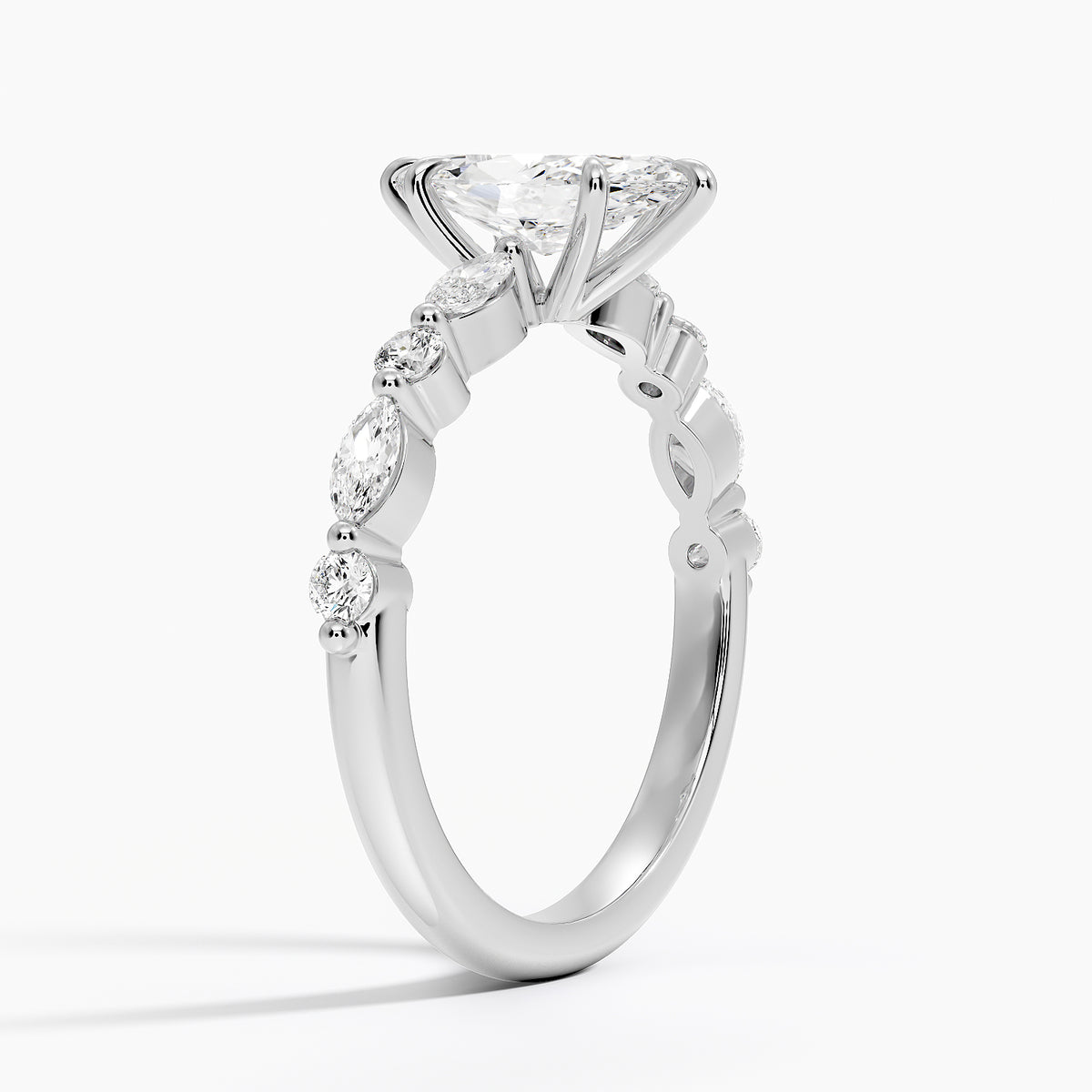 Versailles Half Coverage Diamond Ring (1/3 ct. tw.) Platinum Marquise Engagement Ring