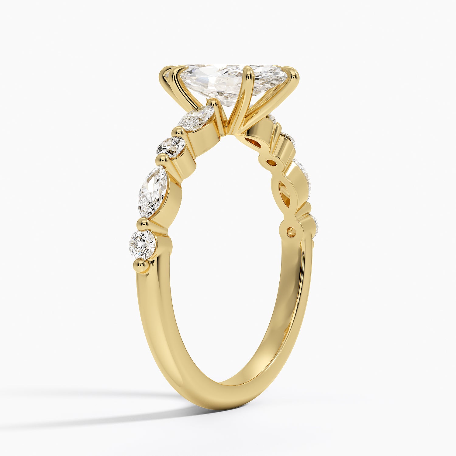 Versailles Half Coverage Diamond Ring (1/3 ct. tw.) Yellow Gold 18k Marquise Engagement Ring