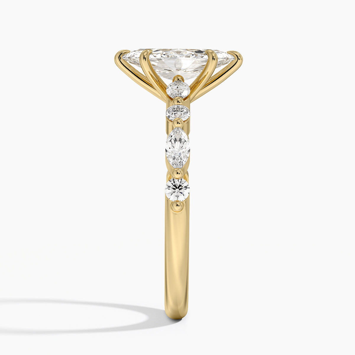 Versailles Half Coverage Diamond Ring (1/3 ct. tw.) Yellow Gold 18k Marquise Engagement Ring