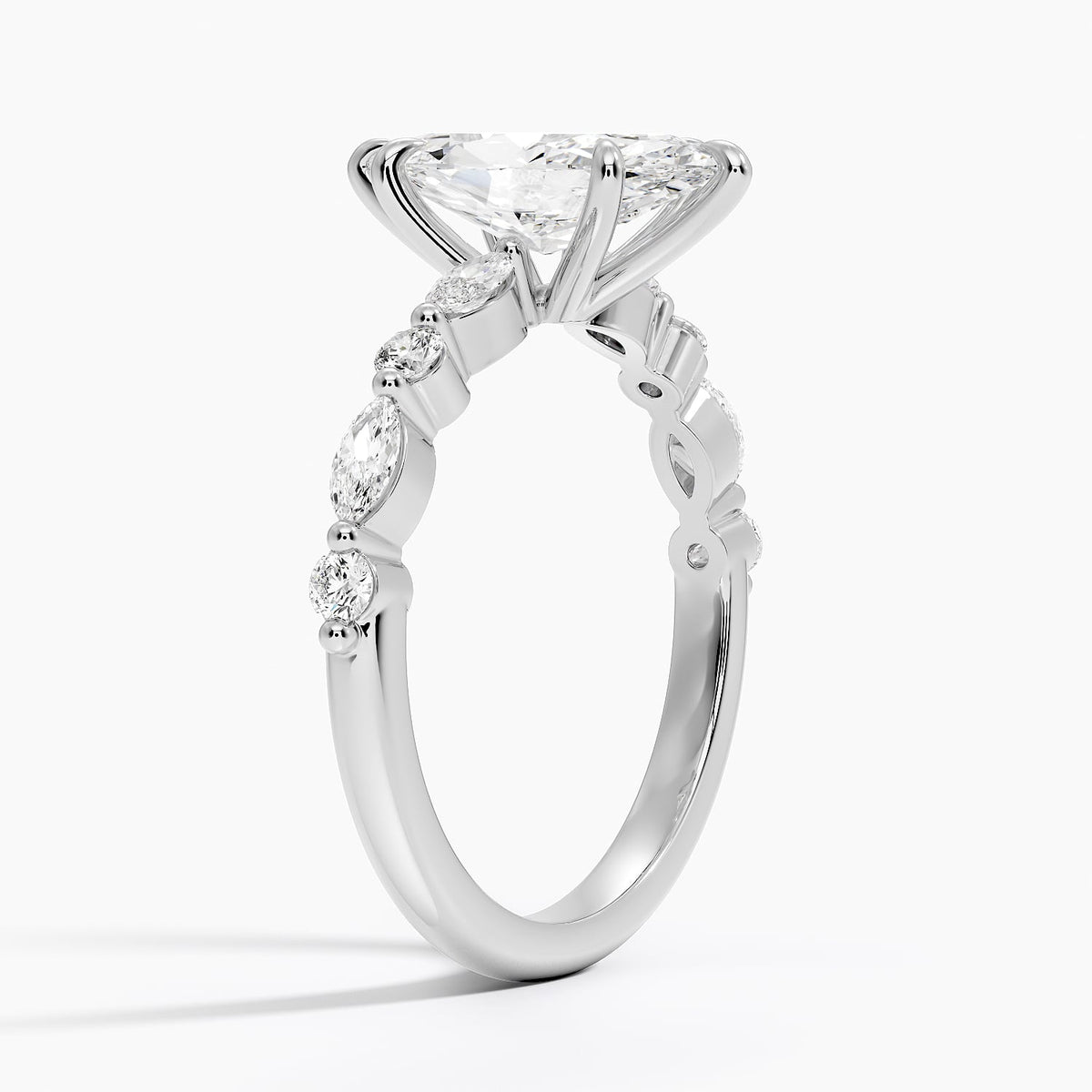 Versailles Half Coverage Diamond Ring (1/3 ct. tw.) Platinum Marquise Engagement Ring