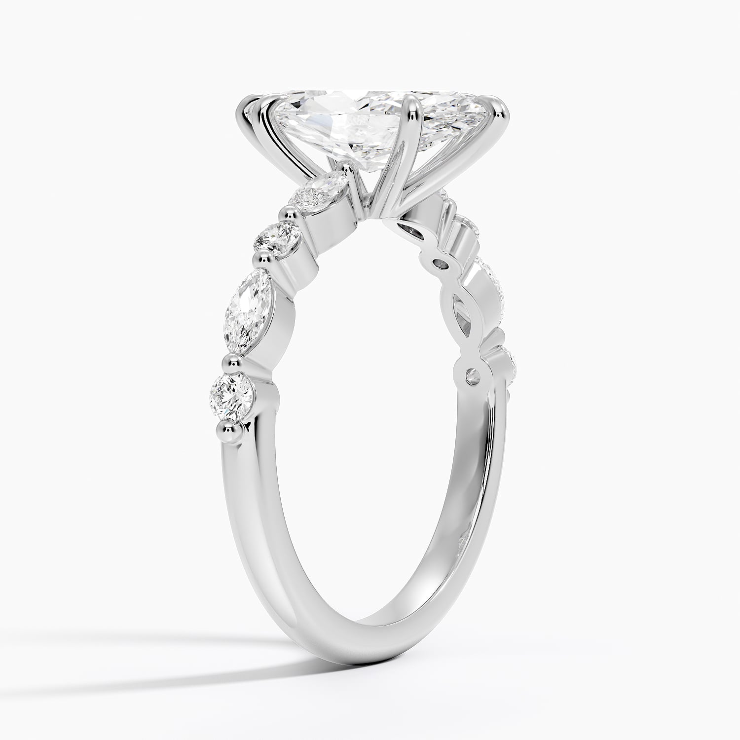 Versailles Half Coverage Diamond Ring (1/3 ct. tw.) Platinum Marquise Engagement Ring