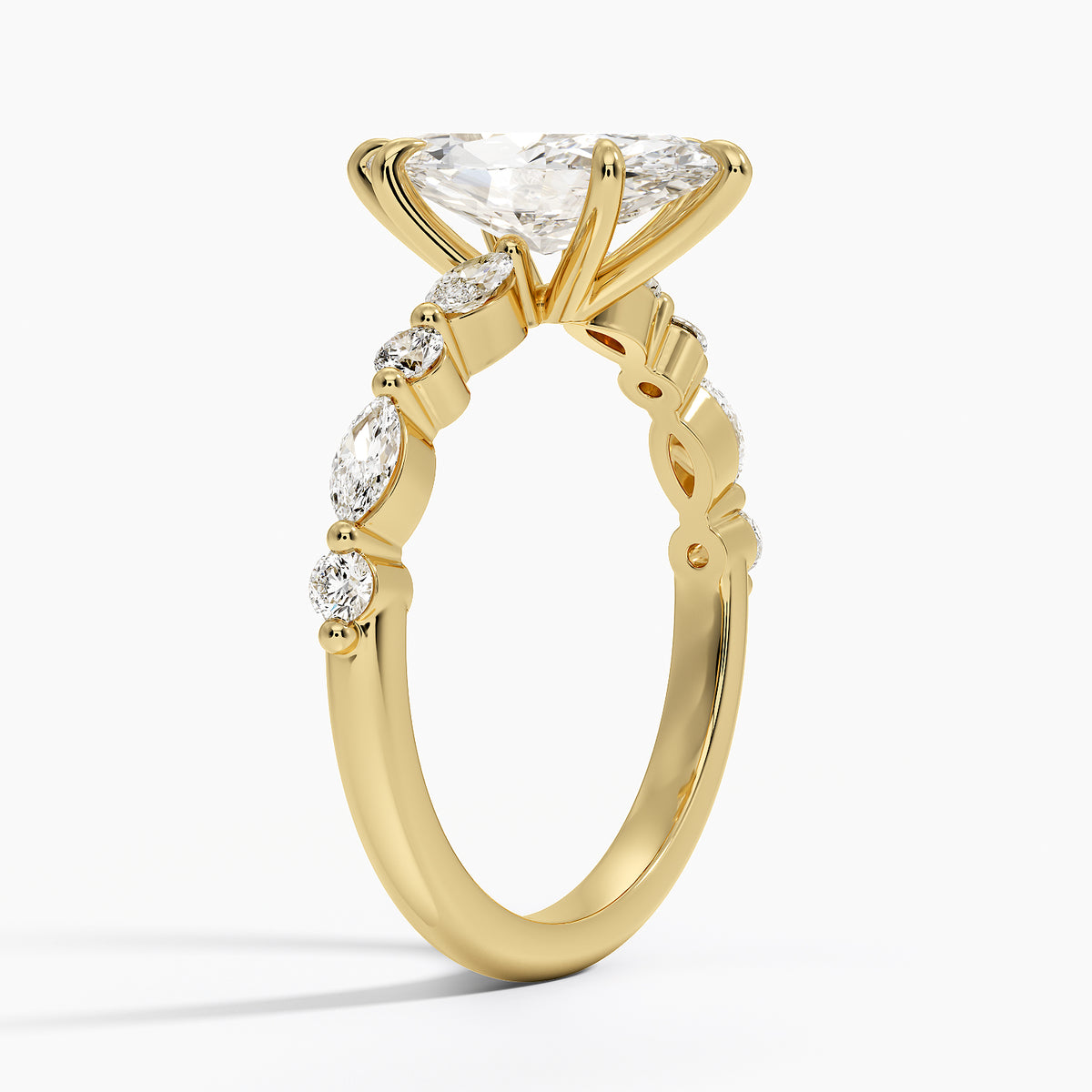 Versailles Half Coverage Diamond Ring (1/3 ct. tw.) Yellow Gold 18k Marquise Engagement Ring
