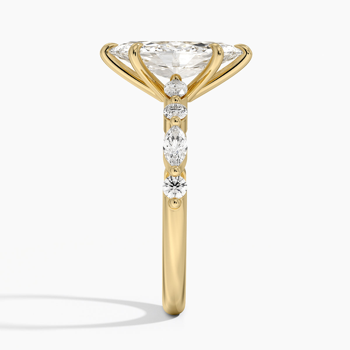 Versailles Half Coverage Diamond Ring (1/3 ct. tw.) Yellow Gold 18k Marquise Engagement Ring