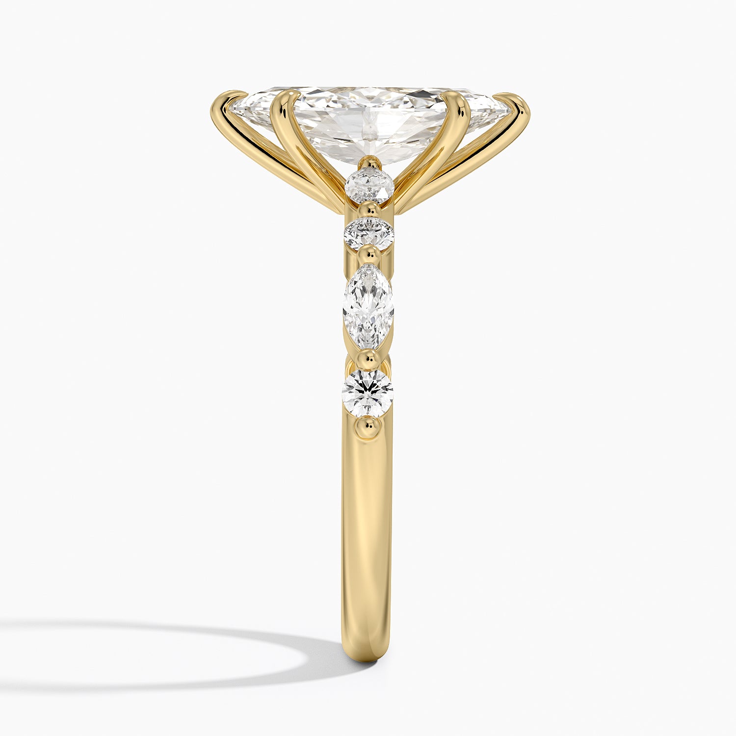 Versailles Half Coverage Diamond Ring (1/3 ct. tw.) Yellow Gold 18k Marquise Engagement Ring