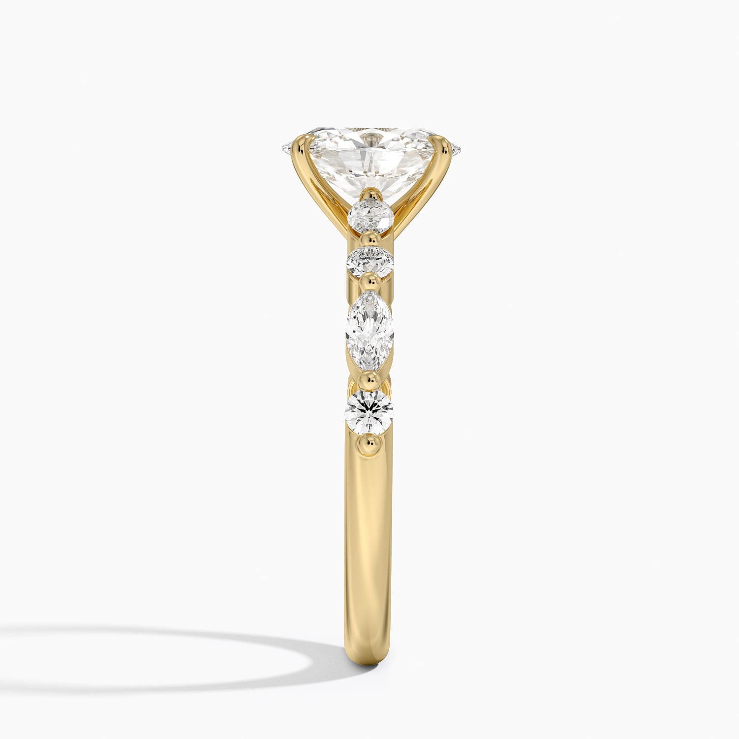 Versailles Half Coverage Diamond Ring (1/3 ct. tw.) Yellow Gold 18k Oval Engagement Ring