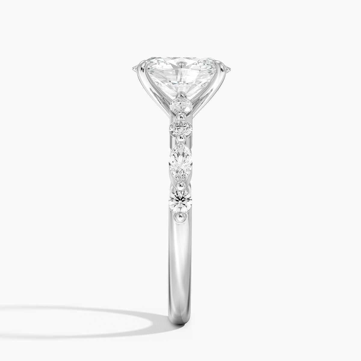 Versailles Half Coverage Diamond Ring (1/3 ct. tw.) Platinum Oval Engagement Ring
