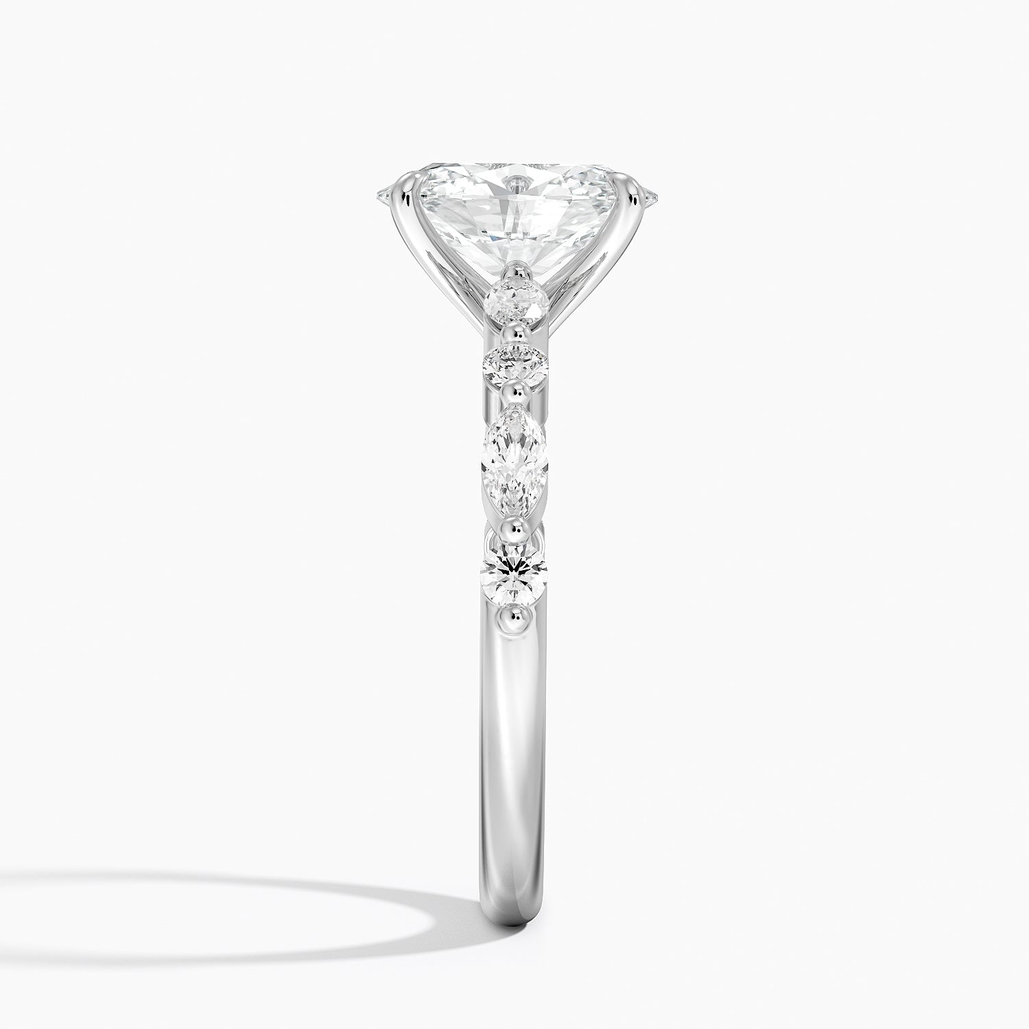 Versailles Half Coverage Diamond Ring (1/3 ct. tw.) Platinum Oval Engagement Ring