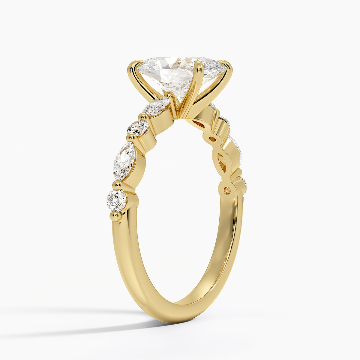 Versailles Half Coverage Diamond Ring (1/3 ct. tw.) Yellow Gold 18k Oval Engagement Ring