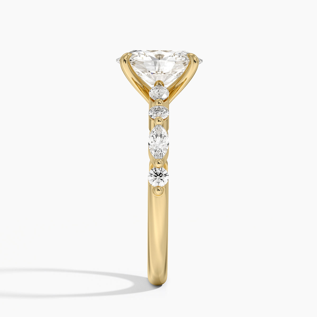 Versailles Half Coverage Diamond Ring (1/3 ct. tw.) Yellow Gold 18k Oval Engagement Ring