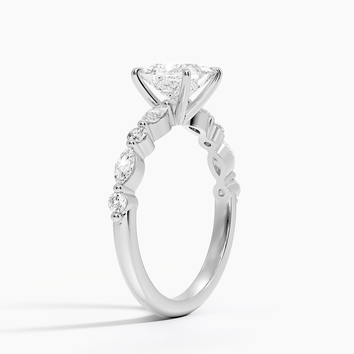 Versailles Half Coverage Diamond Ring (1/3 ct. tw.) Platinum Princess Engagement Ring