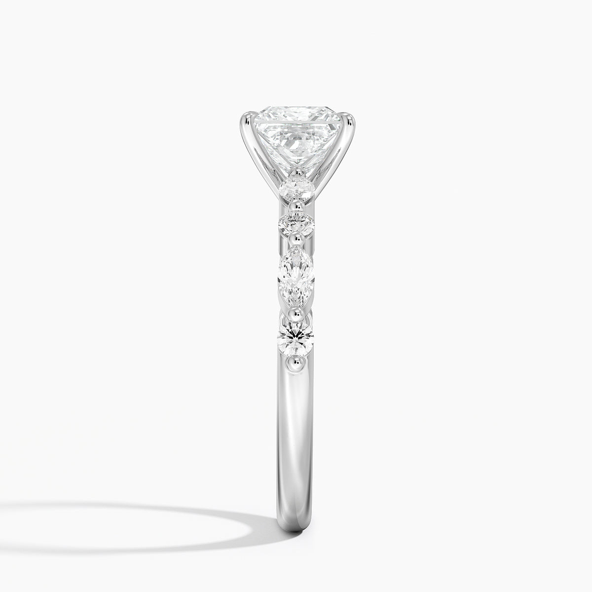 Versailles Half Coverage Diamond Ring (1/3 ct. tw.) Platinum Princess Engagement Ring