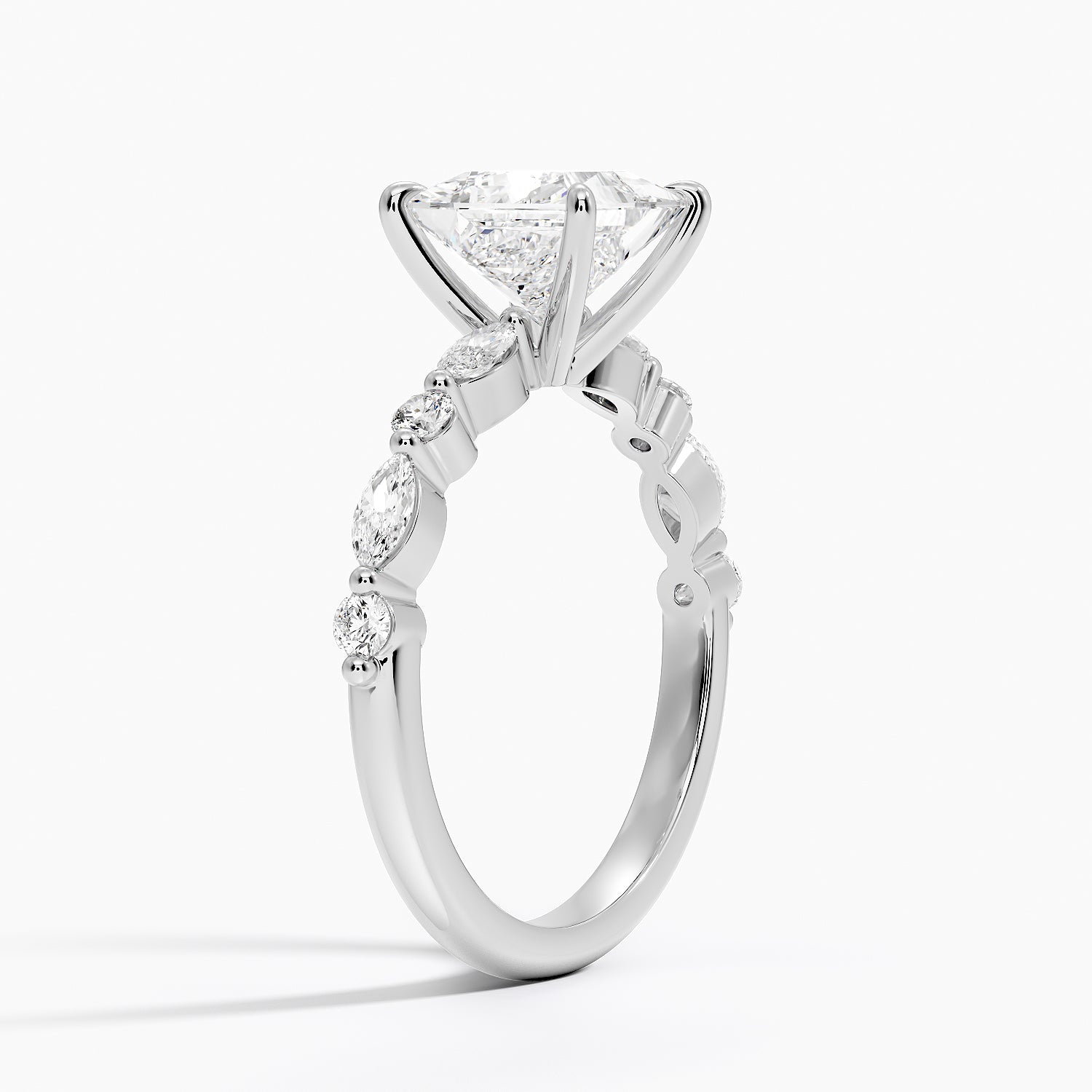 Versailles Half Coverage Diamond Ring (1/3 ct. tw.) Platinum Princess Engagement Ring