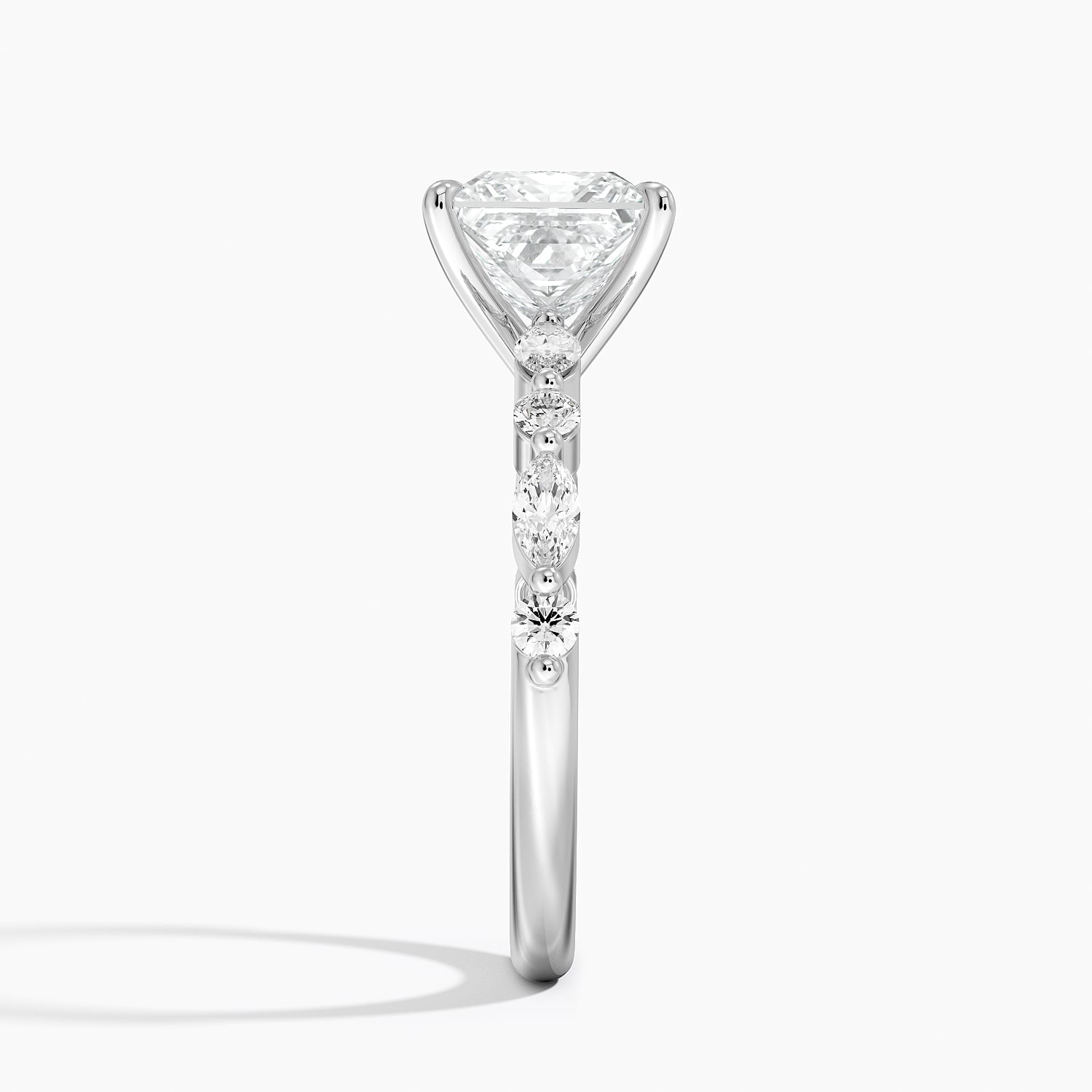 Versailles Half Coverage Diamond Ring (1/3 ct. tw.) Platinum Princess Engagement Ring