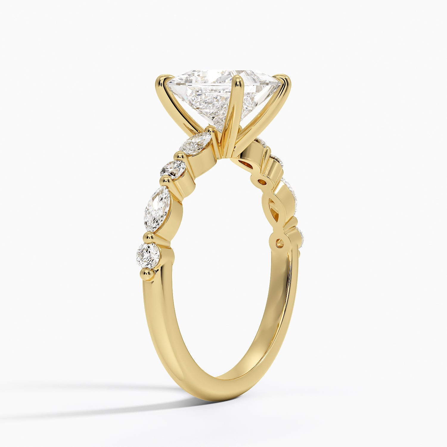 Versailles Half Coverage Diamond Ring (1/3 ct. tw.) Yellow Gold 18k Princess Engagement Ring